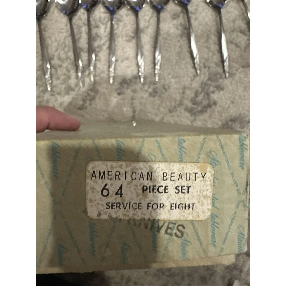 42 International AMERICAN BEAUTY INS88 American Stainless USA Spoons&Forks W/box